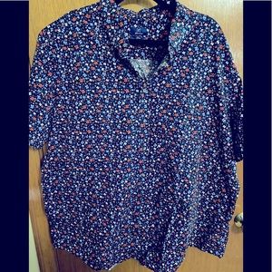 ❤️💙 Patriotic Floral Button-Down Shirt 💙❤️